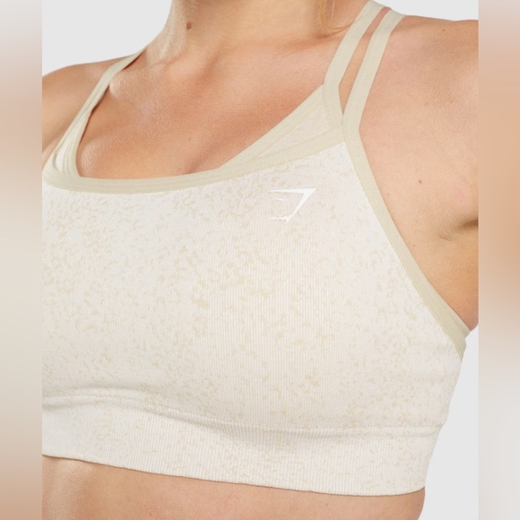 Gymshark adapt fleck seamless sports bra mineral coconut white medium - Picture 4 of 9